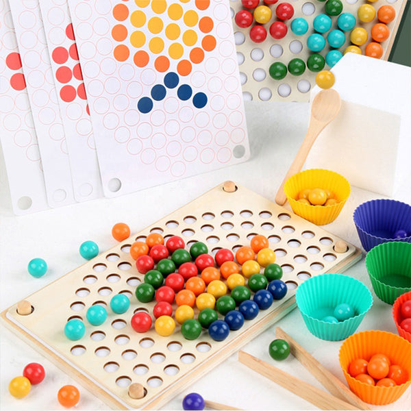 Leziter Rainbow minge mozaic puzzle Montessori jucărie din lemn