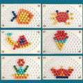Leziter Rainbow minge mozaic puzzle Montessori jucărie din lemn