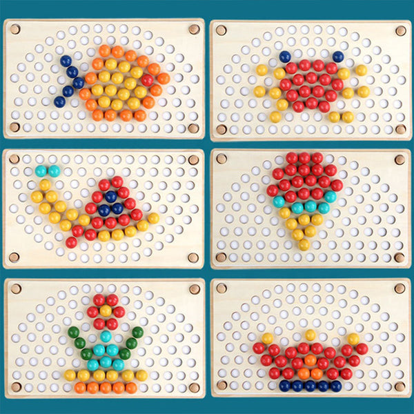Leziter Rainbow minge mozaic puzzle Montessori jucărie din lemn
