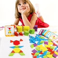 Leziter Tangram puzzle creativ în formă de 155 de piese