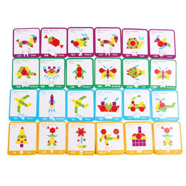 Leziter Tangram puzzle creativ în formă de 155 de piese