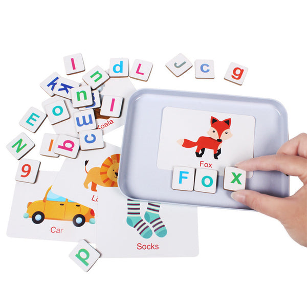 Leziter Cuvânt magnetic puzzle joc din lemn pentru învățarea cuvintelor în limba engleză