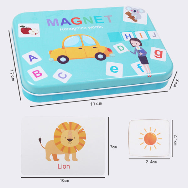 Leziter Cuvânt magnetic puzzle joc din lemn pentru învățarea cuvintelor în limba engleză