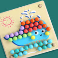 Leziter Puzzle imagine cu bile Jucărie Montessori din lemn