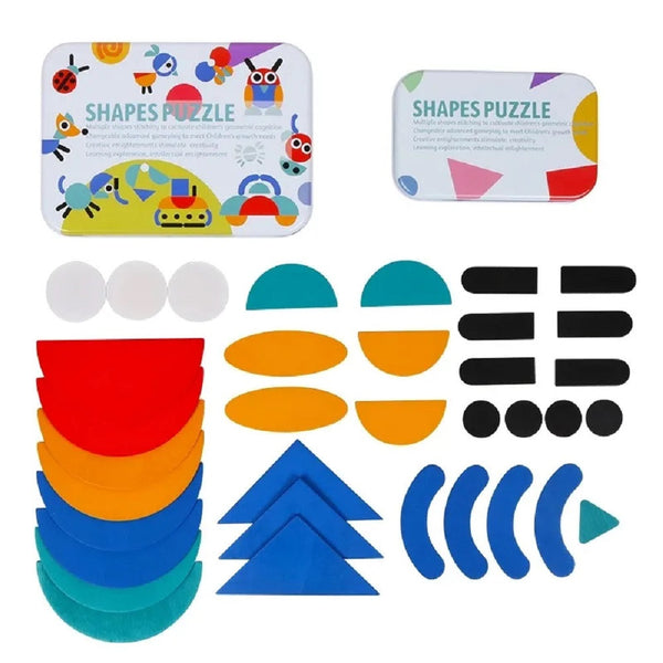 Leziter Figură logică puzzle Montessori jucărie din lemn
