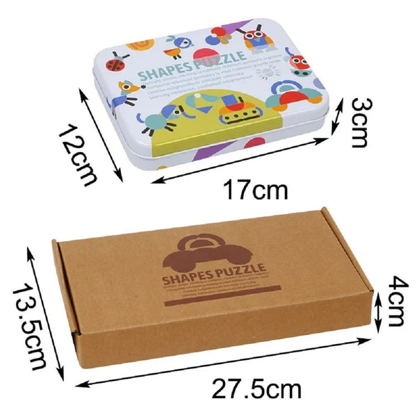 Leziter Figură logică puzzle Montessori jucărie din lemn