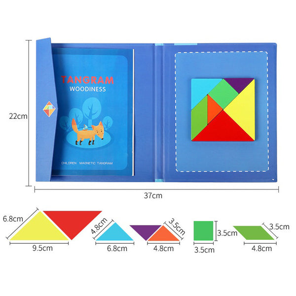Leziter Jucărie magnetică din lemn tangram