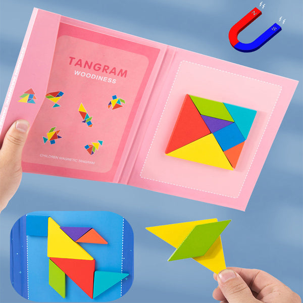Leziter Jucărie magnetică din lemn tangram