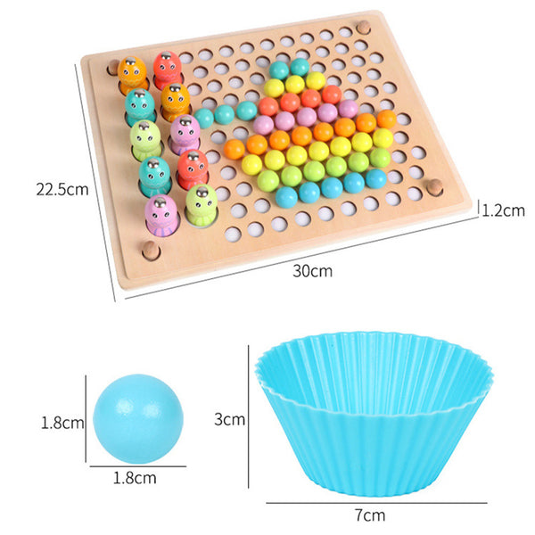 Leziter 2 în 1 Montessori jucărie din lemn de pescuit și puzzle cu bile