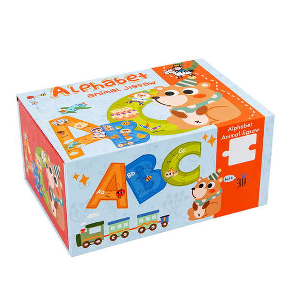 Leziter Puzzle alfabet din lemn cu cuvinte în limba engleză