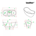 Leziter Cada freestanding Flow 170x75x72 cm, alb