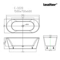 Leziter Cada freestanding Still 150x75x58 cm, alb