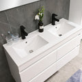 Leziter Set mobilier baie Cube 120 cu lavoar ceramic, oglinda, 60x120 cm, vopsit in alb lucios