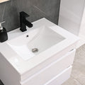 Leziter Masca chiuveta baie Cube 60 cu lavoar, 2 sertare, vopsita in alb lucios