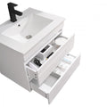 Leziter Set mobilier baie Cube 60 cu lavoar ceramic, oglinda, 2 sertare, 60x80 cm, vopsit in alb lucios
