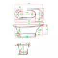 Leziter Cada freestanding Clark 170x73x73 cm, alb