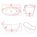 Leziter Cada freestanding Lago 170x78x67 cm, alb