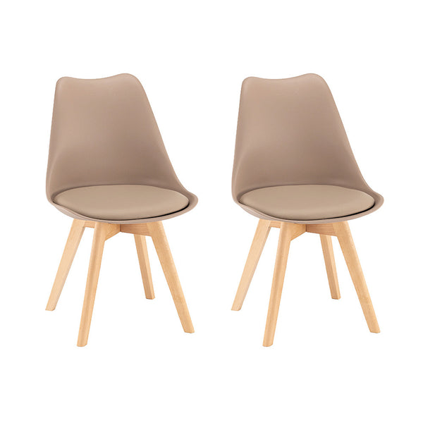 Leziter Scaun de dining Silla 2 piese în bej