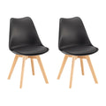 Leziter Scaun de dining Silla 2 piese în negru