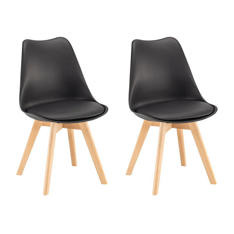 Leziter Scaun de dining Silla 2 piese în negru