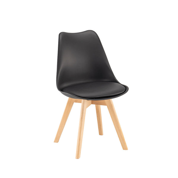 Leziter Scaun de dining Silla 2 piese în negru
