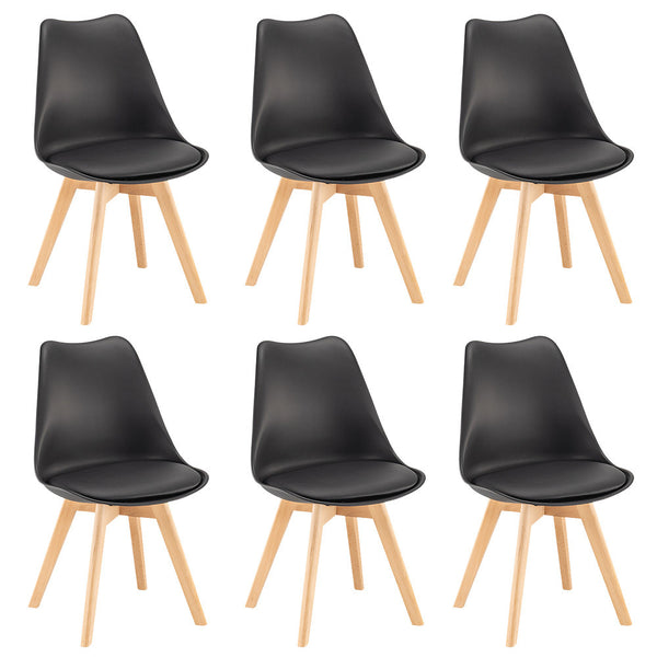 Leziter Scaun de sufragerie Silla 6 buc în negru