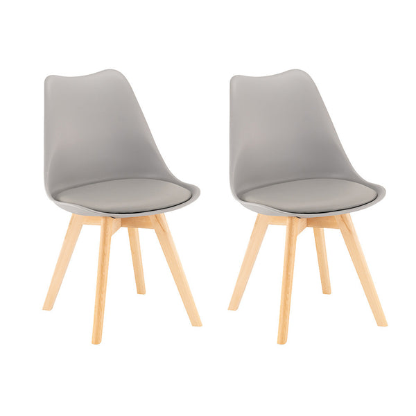 Leziter Scaun de dining Silla 2 piese în gri