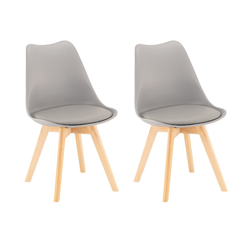 Leziter Scaun de dining Silla 2 piese în gri