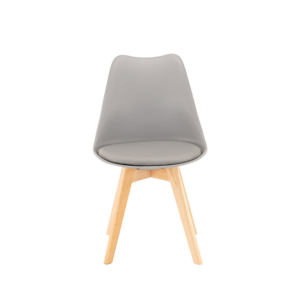Leziter Scaun de dining Silla 2 piese în gri