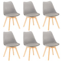Leziter Scaun de dining Silla 6 buc în gri