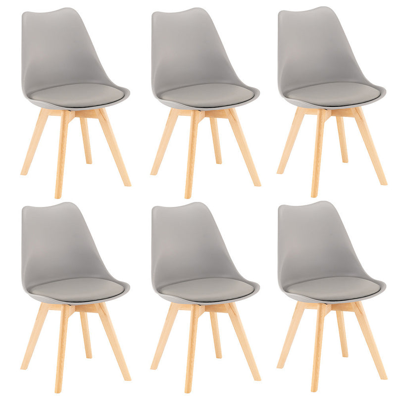 Leziter Scaun de dining Silla 6 buc în gri