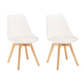 Leziter Scaun de dining Silla 2 piese în alb