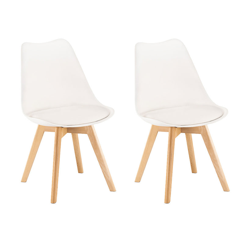 Leziter Scaun de dining Silla 2 piese în alb