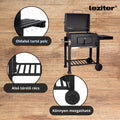 Leziter Grătar de grădină multifuncțional cu cărbune
