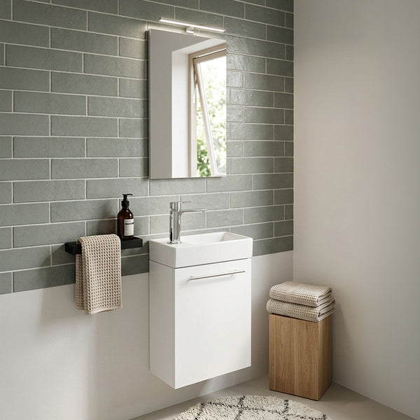 Leziter Set mobilier baie Fantastic Melanie cu oglinda, alb