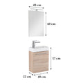 Leziter Set mobilier baie Fantastic Melanie cu oglinda, stejar sonoma