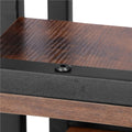 Suport pentru flori, 79x69x24 cm, negru/maro inchis – 6 rafturi, cadru metalic, design modern