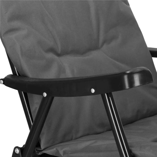 Scaun pliabil pentru terasa sau camping, sezut si spatar cu burete, maxim 120kg, gri