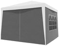 Pereti laterali pavilion 295x195 cm, set 4 bucati, cu ferestre si usa, PE impermeabil, gri