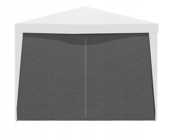Pereti laterali pavilion 295x195 cm, set 4 bucati, cu ferestre si usa, PE impermeabil, gri