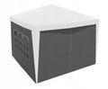 Pereti laterali pavilion 295x195 cm, set 4 bucati, cu ferestre si usa, PE impermeabil, gri