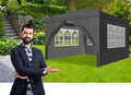 Pereti laterali pavilion 295x195 cm, set 4 bucati, cu ferestre si usa, PE impermeabil, gri