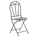 Set mobilier gradina metalic Susan, masa 60x60 cm si 2 scaune 50x40x94 cm, stil vintage, negru mat
