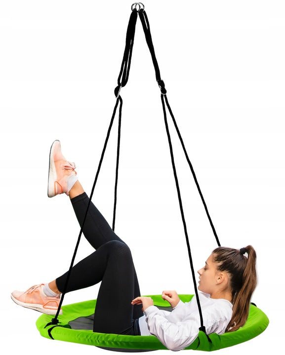Leagan tip cuib Sersimo G-Line, 100cm, inaltime reglabila, 150 kg, Galben Negru