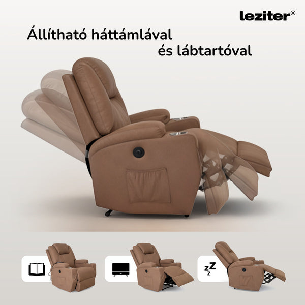 Leziter Scaun electric de masaj Relaxa balansoar și pivotant