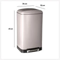 Cos gunoi cu pedala 30L 5Five Ariane, forma rotunda, otel inoxidabil si PP, 34x30,5x61 cm, taupe