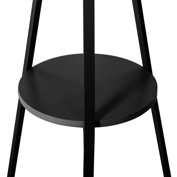 Cuier metalic 5Five cu 9 carlige, 45x40x180 cm, otel si MDF, negru