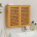 Dulap suspendat 5Five Sicela cu usa si rafturi, bambus si MDF, 52x20x59 cm, natur