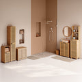 Dulap baie 5Five Sicela pentru lavoar, cu usi si rafturi, bambus si MDF, 60x28x80 cm, natur