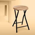 Taburet pliabil 5Five cu sezut MDF si cadru metalic, 30x46 cm, bej